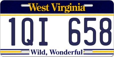 WV license plate 1QI658