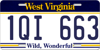 WV license plate 1QI663