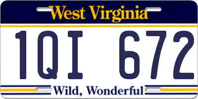 WV license plate 1QI672
