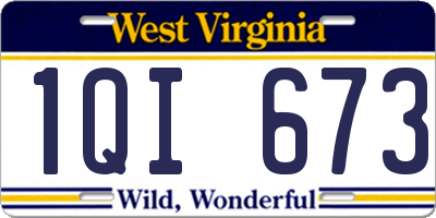WV license plate 1QI673