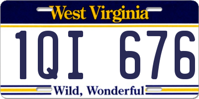 WV license plate 1QI676