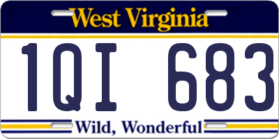 WV license plate 1QI683