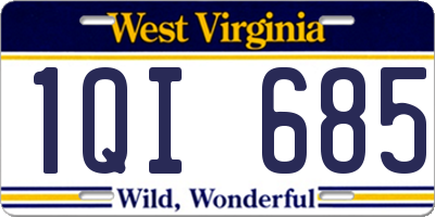 WV license plate 1QI685