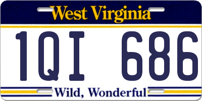 WV license plate 1QI686