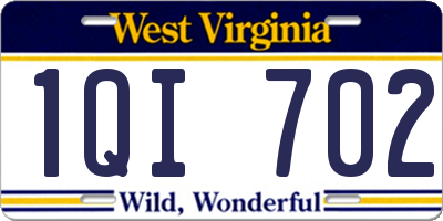 WV license plate 1QI702