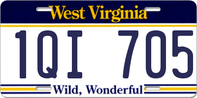 WV license plate 1QI705