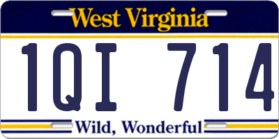 WV license plate 1QI714