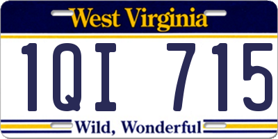 WV license plate 1QI715