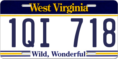 WV license plate 1QI718