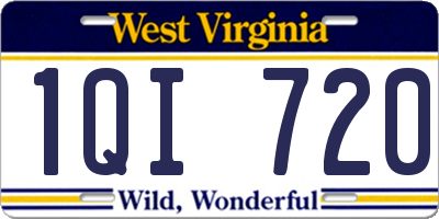 WV license plate 1QI720
