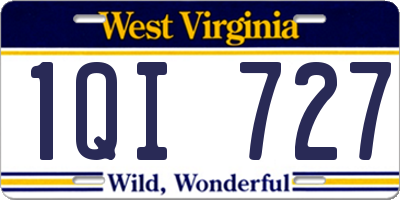 WV license plate 1QI727