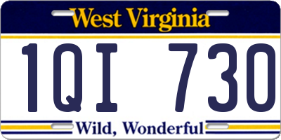 WV license plate 1QI730