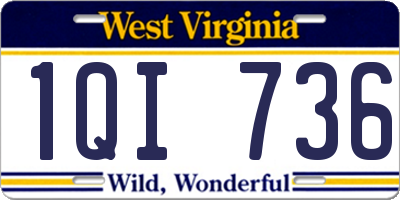 WV license plate 1QI736