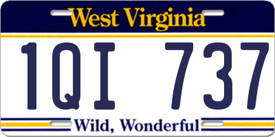 WV license plate 1QI737