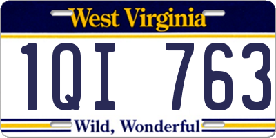 WV license plate 1QI763
