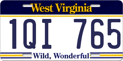 WV license plate 1QI765