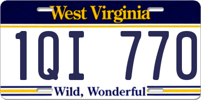 WV license plate 1QI770