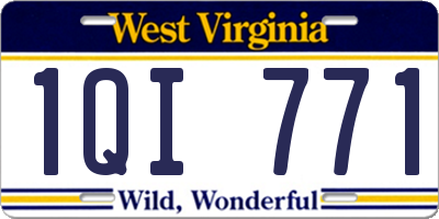 WV license plate 1QI771