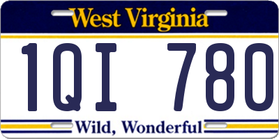 WV license plate 1QI780