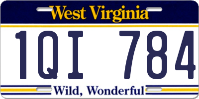 WV license plate 1QI784