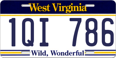 WV license plate 1QI786