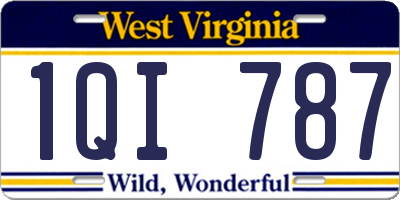 WV license plate 1QI787