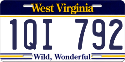 WV license plate 1QI792