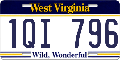 WV license plate 1QI796