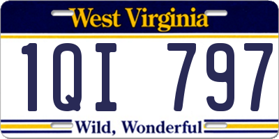 WV license plate 1QI797