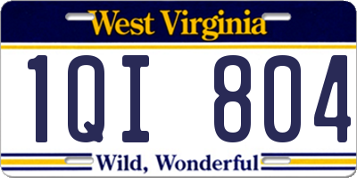 WV license plate 1QI804