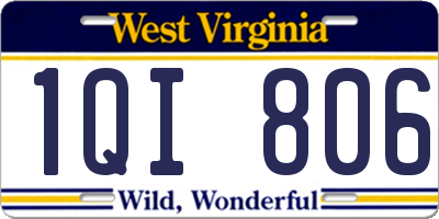 WV license plate 1QI806