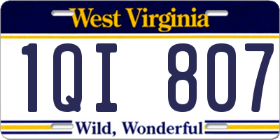 WV license plate 1QI807