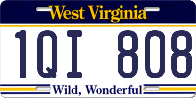 WV license plate 1QI808