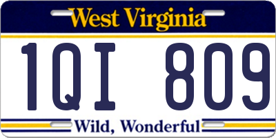 WV license plate 1QI809
