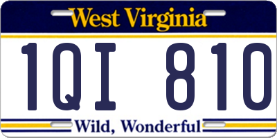 WV license plate 1QI810