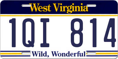WV license plate 1QI814