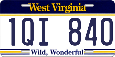 WV license plate 1QI840