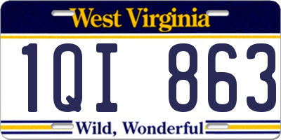 WV license plate 1QI863