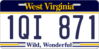 WV license plate 1QI871