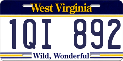 WV license plate 1QI892