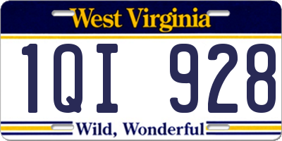 WV license plate 1QI928