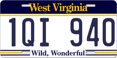 WV license plate 1QI940