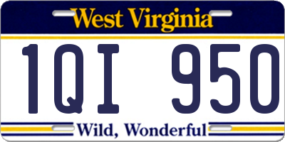 WV license plate 1QI950