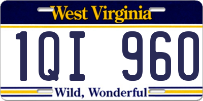 WV license plate 1QI960