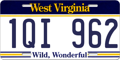 WV license plate 1QI962
