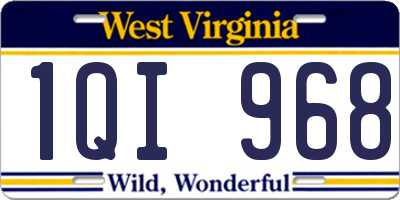 WV license plate 1QI968