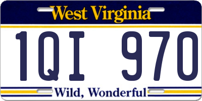 WV license plate 1QI970