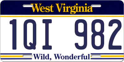 WV license plate 1QI982