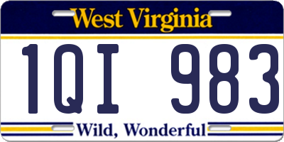 WV license plate 1QI983