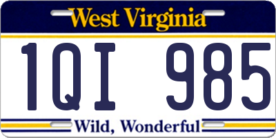WV license plate 1QI985